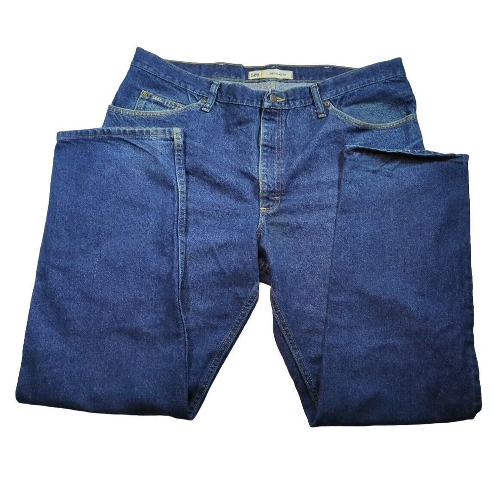 LEE Regular Fit Straight Leg Jeans Men’s Size 42x32 31 Indigo Blue Denim 2042046
